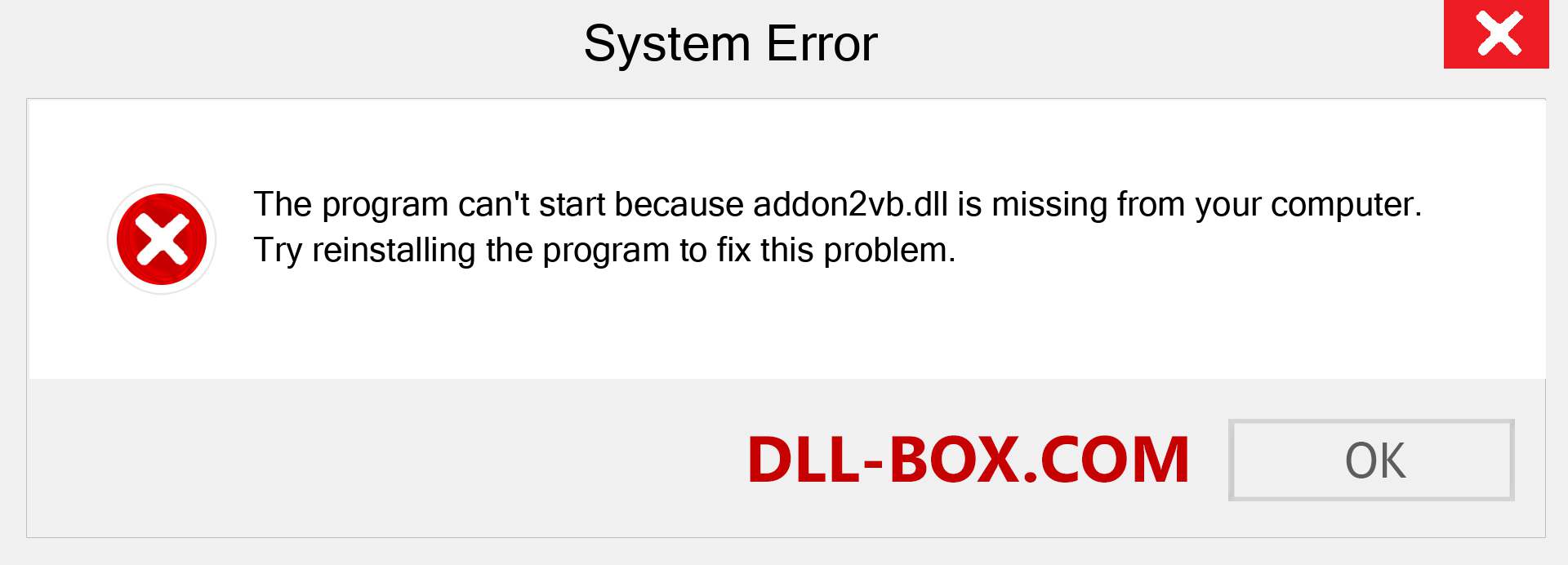  addon2vb.dll file is missing?. Download for Windows 7, 8, 10 - Fix  addon2vb dll Missing Error on Windows, photos, images